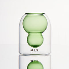 OTE Fulu Doppelwandiger Borosilikat-Glasbecher, bleifreier hitzebeständiger Becher mit Gourd-Design, isolierter Tumbler für heiße und kalte Getränke, einzigartiges Geschenk für Haus- und Küchenliebhaber