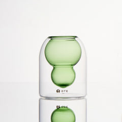 OTE Fulu Doppelwandiger Borosilikat-Glasbecher, bleifreier hitzebeständiger Becher mit Gourd-Design, isolierter Tumbler für heiße und kalte Getränke, einzigartiges Geschenk für Haus- und Küchenliebhaber