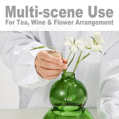 1500ml OTE Kürbis-Glaskanne für Cold Brew, bleifreie Borosilikat-Kalebassenkaraffe, mundgeblasene transparente Glasflasche für Tee, Wein, Vase, chinesische Tischdeko, 3 Farben