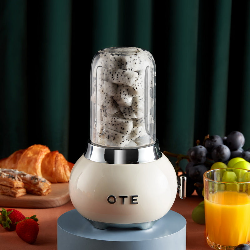 OTE Smoothie maker blender, Retro Kitchen Small glass blender for shakes and smoothies, with 400ml glass