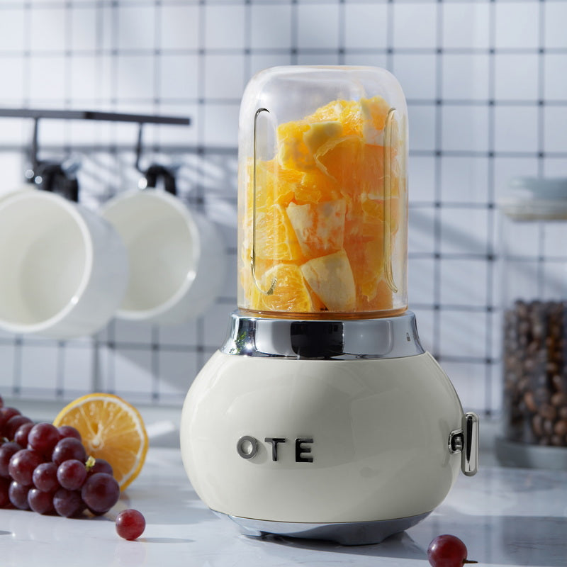 Mélangeur OTE Smoothie maker, Retro Kitchen Petit mélangeur en verre pour shakes et smoothies, avec verre 400ml