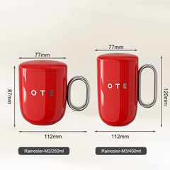 OTE Coffee Mug with Handle, 12oz/8oz(350/220ml) Insulated Stainless Steel Coffee Travel Mug, Double Wall  Reusable Coffee Cup