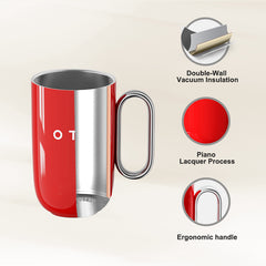 OTE Coffee Mug with Handle, 12oz/8oz(350/220ml) Insulated Stainless Steel Coffee Travel Mug, Double Wall  Reusable Coffee Cup